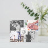 rosa Herz | HochzeitsfotoCollage | Liebe und Dank Postkarte (Stehend Vorderseite)