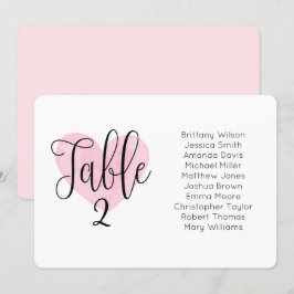 Rosa Herz Hochzeitskarte. Landschaftsplan Einladung