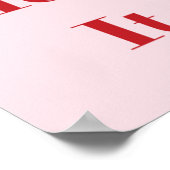 Rosa Herz Hoffnung Zitat Wandbild Poster (Ecke)