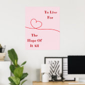 Rosa Herz Hoffnung Zitat Wandbild Poster (Heimbüro)