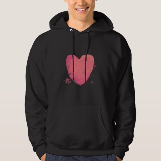 rosa Herz Hoodie (Vorderseite)