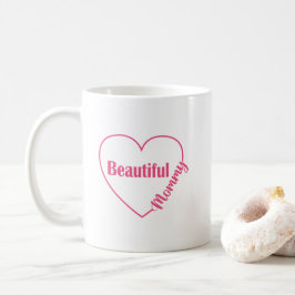Rosa Herz Hübsche Mutti Kaffeetasse
