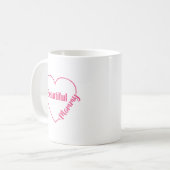 Rosa Herz Hübsche Mutti Kaffeetasse (Vorderseite Links)