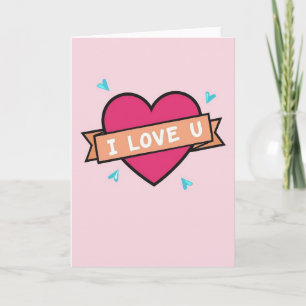 Rosa Herz-Ich-lieb-dich-Karte Karte
