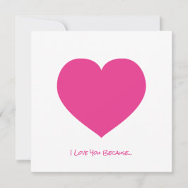 Rosa Herz ich Liebe Sie Weil... Besondere Liebe Karte
