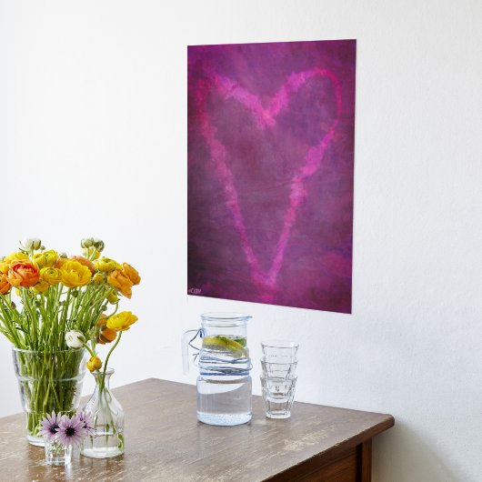 Rosa Herz II Gold oder Silberfolie Print Foliendrucke (Ablage(Küche))