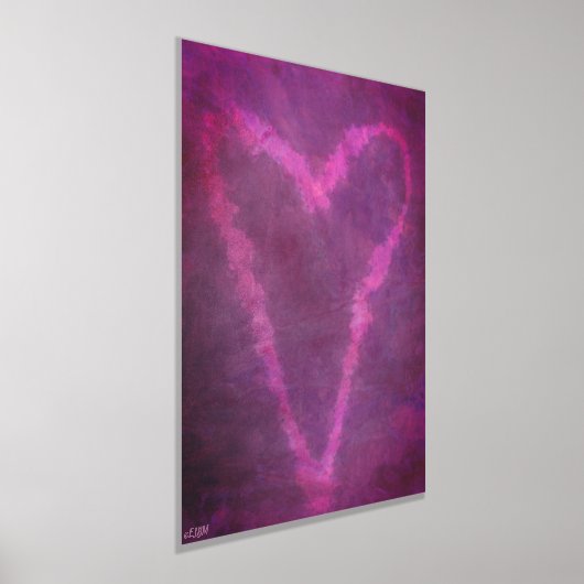 Rosa Herz II Gold oder Silberfolie Print Foliendrucke (Ablage )