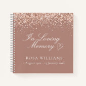 Rosa Herz in Love Memory Funeral Gästebuch Notizblock (Vorderseite)