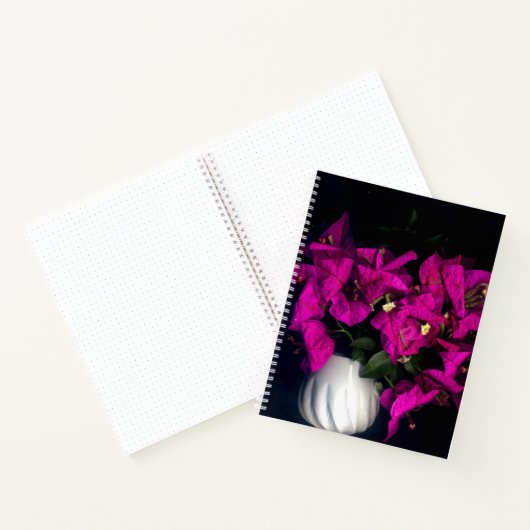 Rosa Herz in schwarz Notizblock (Innenseite)