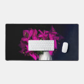 Rosa Herz in schwarz Schreibtischunterlage (Tastatur & Maus)
