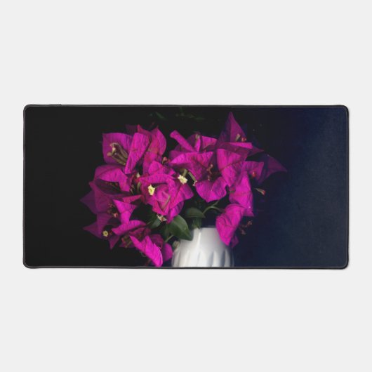 Rosa Herz in schwarz Schreibtischunterlage (Vorderseite)