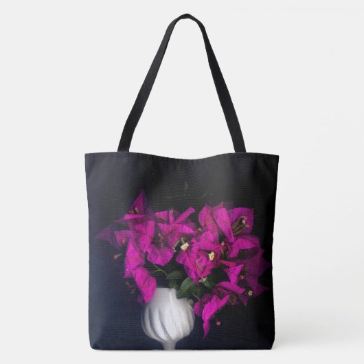 Rosa Herz in schwarz Tasche (Rückseite)