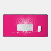 Rosa Herz-Individuelle Name Schreibtischunterlage (Tastatur & Maus)