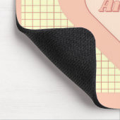Rosa Herz Karomuster Valentinstag Mousepad (Ecke)