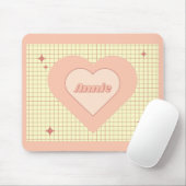 Rosa Herz Karomuster Valentinstag Mousepad (Mit Mouse)