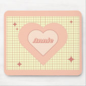 Rosa Herz Karomuster Valentinstag Mousepad (Vorne)