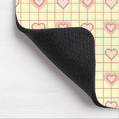 Rosa Herz Karomuster Valentinstag Mousepad (Ecke)