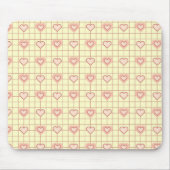Rosa Herz Karomuster Valentinstag Mousepad (Vorne)