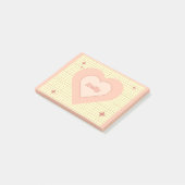 Rosa Herz Karomuster Valentinstag Post-it Klebezettel (angewinkelt)