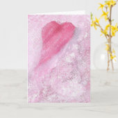 Rosa Herz-Karte C30 Karte (Gelbe Blume)