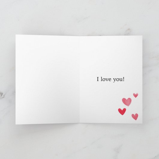 Rosa Herz-Katze Karte (Innenseite)