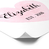 Rosa Herz Kinderzimmer drucken. Baby. Festgestellt Poster (Ecke)