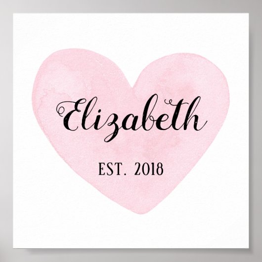 Rosa Herz Kinderzimmer drucken. Baby. Festgestellt Poster (Vorne)