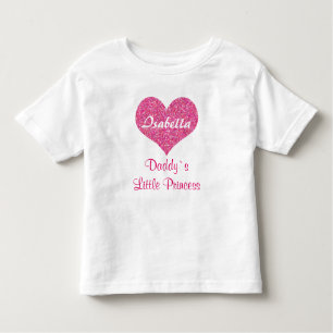 Rosa Herz Kleine Prinzessin Personalisierter Name  Kleinkind T-shirt