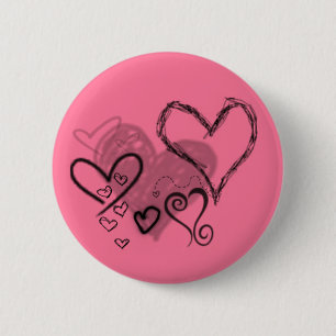 Rosa Herz-Knopf Button