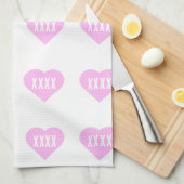 Rosa Herz küsst den Koch Geschirrtuch (Viertel Falte)