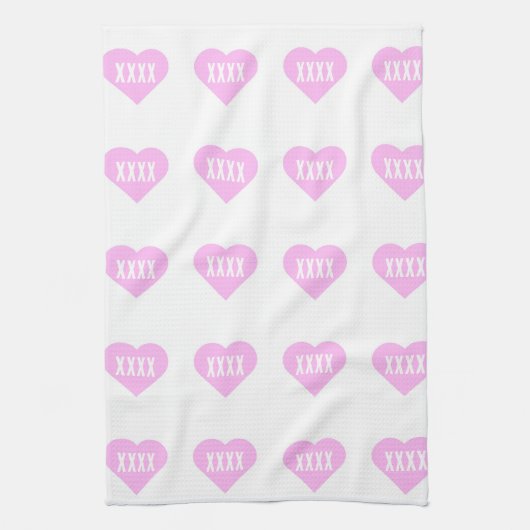 Rosa Herz küsst den Koch Geschirrtuch (Vertikal)