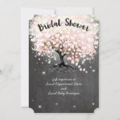 Rosa Herz Leaf Tree Brautparty laden ein Einladung (Rückseite)