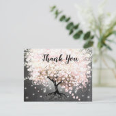 Rosa Herz Leaf Tree Brautparty laden ein Einladung (Stehend Vorderseite)