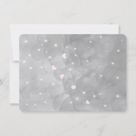 Rosa Herz Leaf Tree Save the Date Einladung (Rückseite)