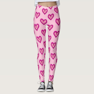 rosa Herz Leggings