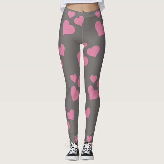Rosa Herz-Leggings Leggings (Vorderseite)
