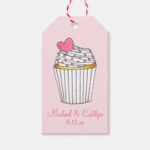 Rosa Herz Liebe Cupcake Brautparty Hochzeit Geschenkanhänger