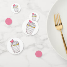 Rosa Herz Liebe Cupcake Brautparty Hochzeit