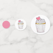 Rosa Herz Liebe Cupcake Brautparty Hochzeit Konfetti (Rückseiten)