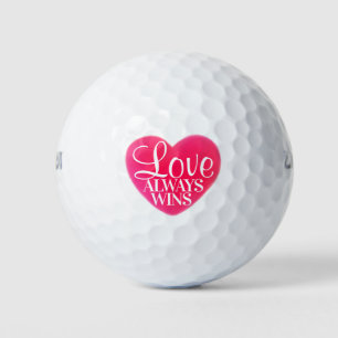Rosa Herz Liebe gewinnt immer Golfball