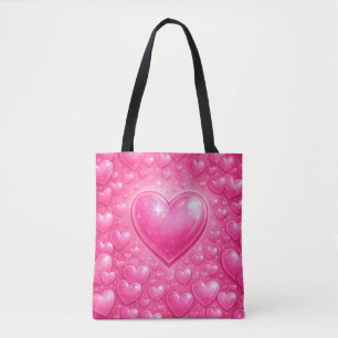 Rosa Herz Liebe – Glänzende Romantische Herzen Tasche