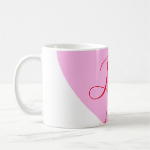 Rosa Herz Liebe glücklicher Valentinstag Text rot Kaffeetasse