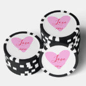 Rosa Herz Liebe glücklicher Valentinstag Text rot Pokerchips (Stapel)