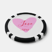 Rosa Herz Liebe glücklicher Valentinstag Text rot Pokerchips (Einzeln)