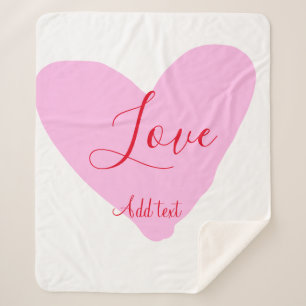 Rosa Herz Liebe glücklicher Valentinstag Text rot Sherpadecke