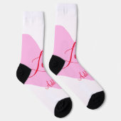 Rosa Herz Liebe glücklicher Valentinstag Text rot Socken (Rechts)