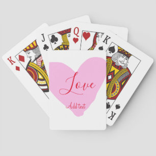 Rosa Herz Liebe glücklicher Valentinstag Text rot  Spielkarten