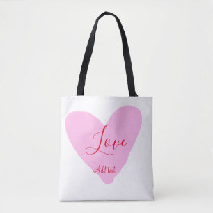 Rosa Herz Liebe glücklicher Valentinstag Text rot Tasche