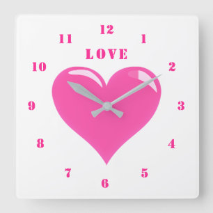 Rosa Herz Liebe Uhr