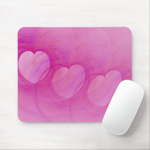 Rosa Herz-Linie Mousepad